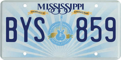MS license plate BYS859