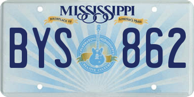 MS license plate BYS862