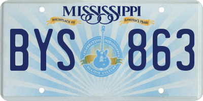 MS license plate BYS863