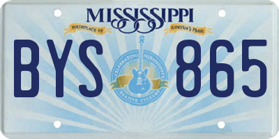 MS license plate BYS865