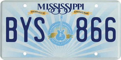 MS license plate BYS866
