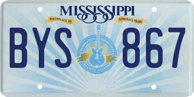 MS license plate BYS867