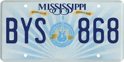 MS license plate BYS868