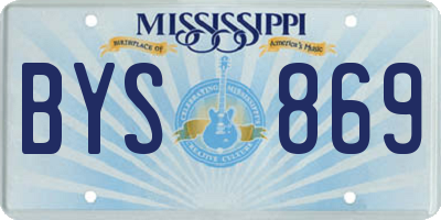 MS license plate BYS869