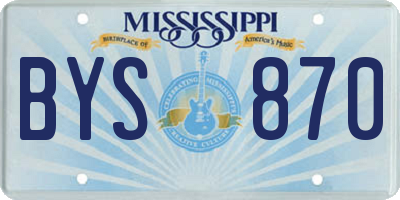 MS license plate BYS870