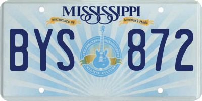 MS license plate BYS872
