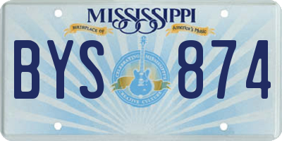 MS license plate BYS874