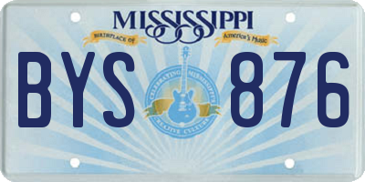 MS license plate BYS876
