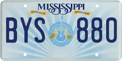 MS license plate BYS880