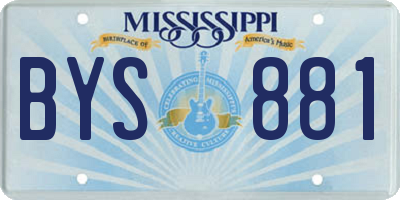 MS license plate BYS881