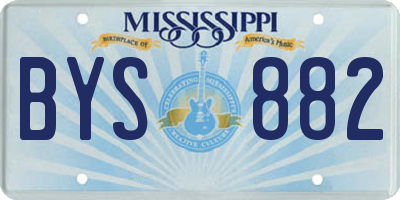 MS license plate BYS882