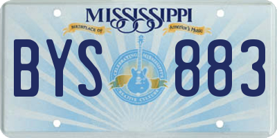 MS license plate BYS883