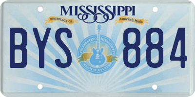 MS license plate BYS884