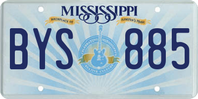 MS license plate BYS885