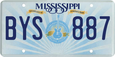 MS license plate BYS887