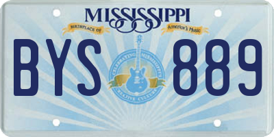 MS license plate BYS889