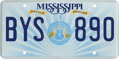 MS license plate BYS890
