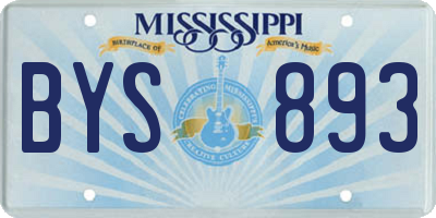 MS license plate BYS893