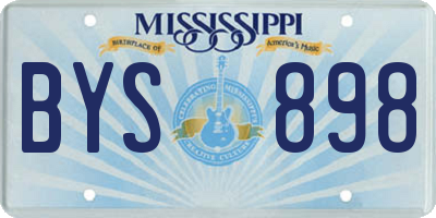 MS license plate BYS898
