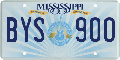 MS license plate BYS900