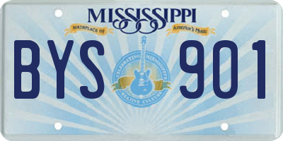 MS license plate BYS901