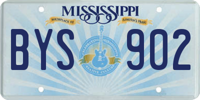 MS license plate BYS902
