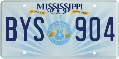 MS license plate BYS904