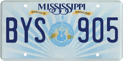 MS license plate BYS905