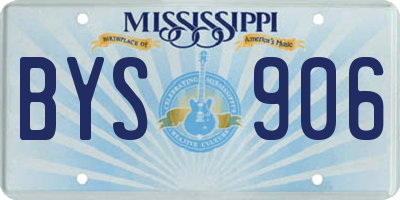 MS license plate BYS906