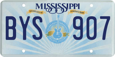MS license plate BYS907
