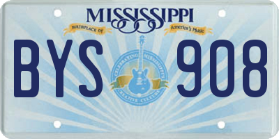MS license plate BYS908