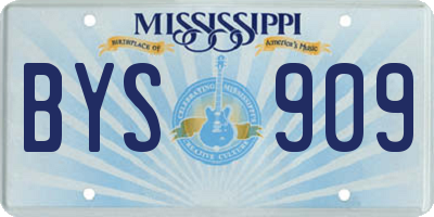 MS license plate BYS909