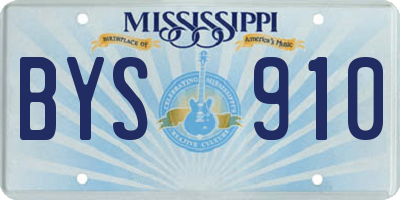 MS license plate BYS910