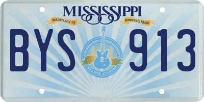 MS license plate BYS913