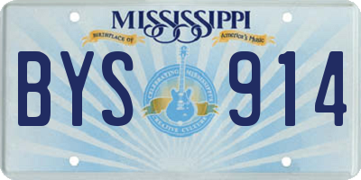 MS license plate BYS914