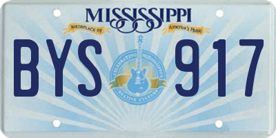 MS license plate BYS917