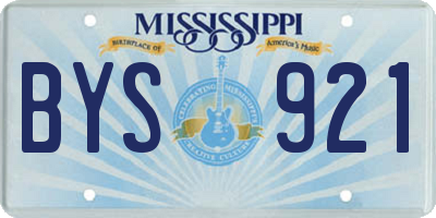 MS license plate BYS921