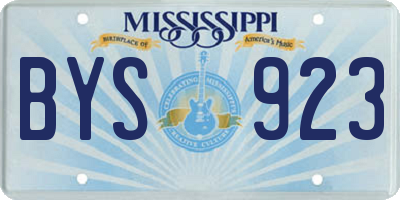 MS license plate BYS923