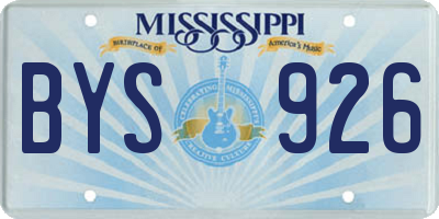 MS license plate BYS926