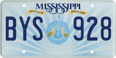 MS license plate BYS928