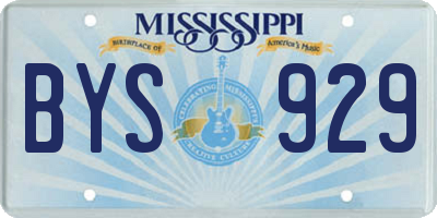 MS license plate BYS929