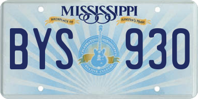 MS license plate BYS930