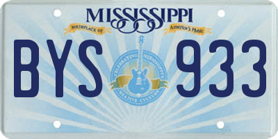 MS license plate BYS933