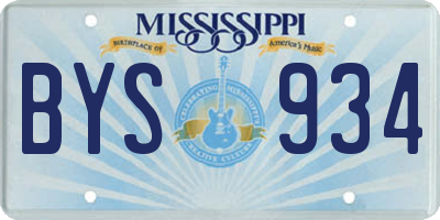 MS license plate BYS934