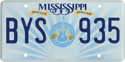 MS license plate BYS935