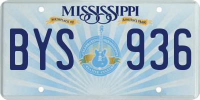 MS license plate BYS936