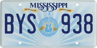MS license plate BYS938