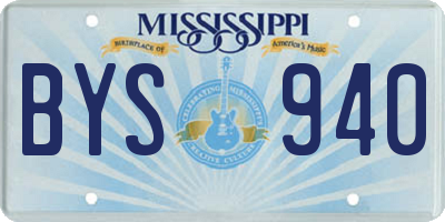 MS license plate BYS940