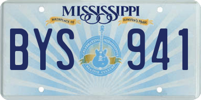 MS license plate BYS941
