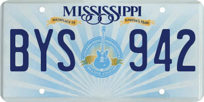 MS license plate BYS942